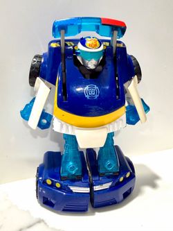 Transformers Rescue Bots Chase Police Car Robot Figure Hasbro Blue Tested