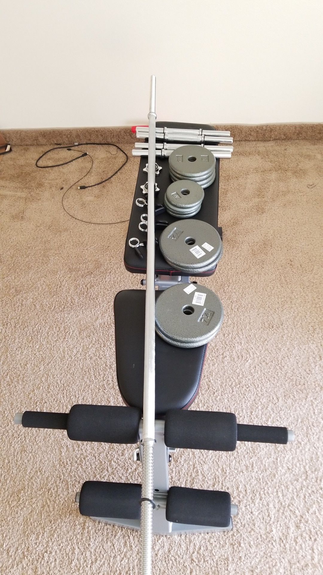 Fitness - adjustable bench weights rod