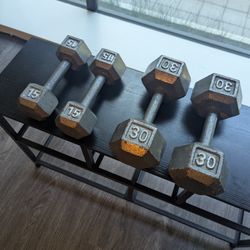 30lb and 15lb dumbbells