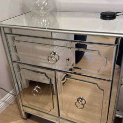 Z Gallerie Mirrors Nightstand 