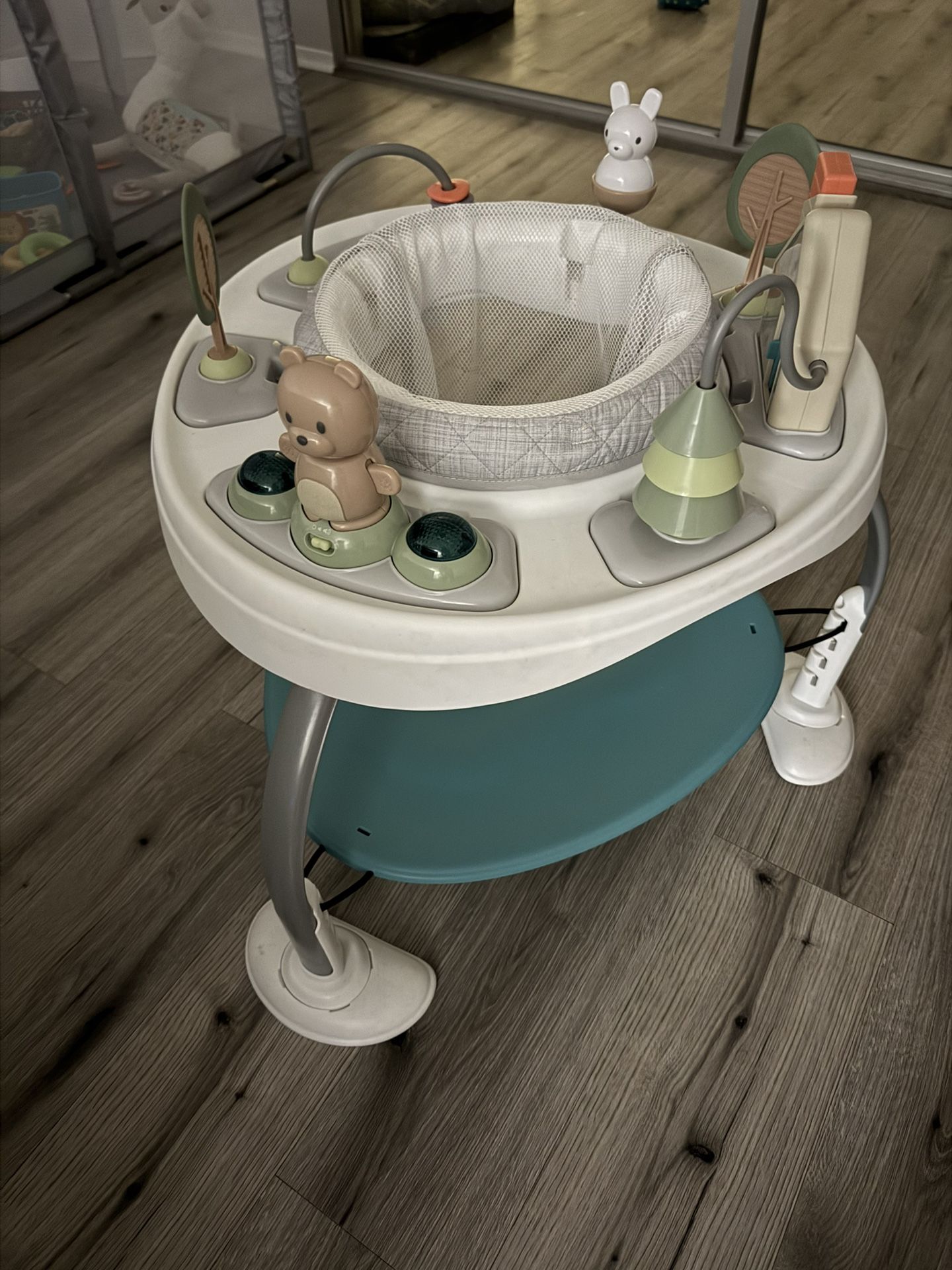 Ingenuity Spring & Sprout 2-in-1 Baby Activity Center Jumper and Table with Infant Toys - Ages 6 Months +