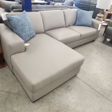 Matte grey Leather sofa w/ chaise