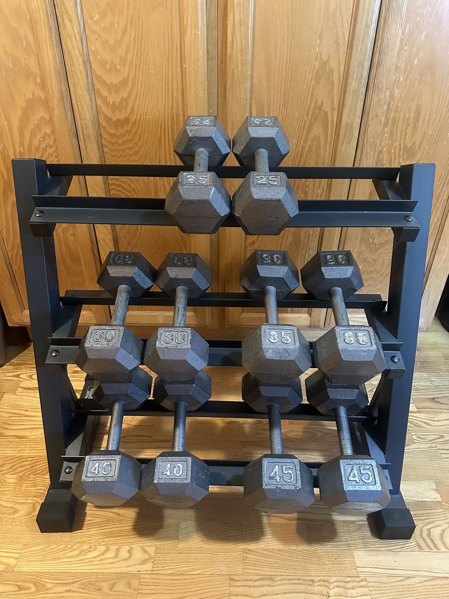 350 Pounds Dumbbells + Three Tier Metal Home Workout Gym Dumbbell Weight Rack
