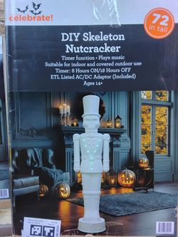 Halloween  animated lights music skeleton Nutcracker 6ft decoration  prop