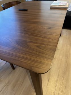 Extendable wood dining table set 55-74 inches