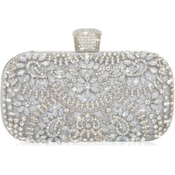 Silver Rhinestone Clutch