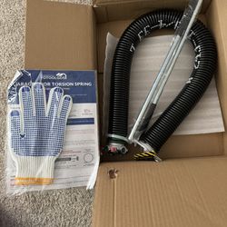 Left Hand Wind（Black Cone）1.75" Garage Door Torsion Spring with Non-Slip Winding Bars & Gloves