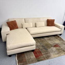 Beige Carter Microfiber Sectional Sofa with Left Chaise