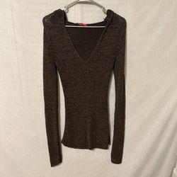 Brown Vneck Top