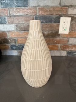 Cream Ceramic Textured Vase