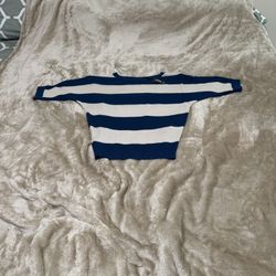Express Blue and White Striped Blouse