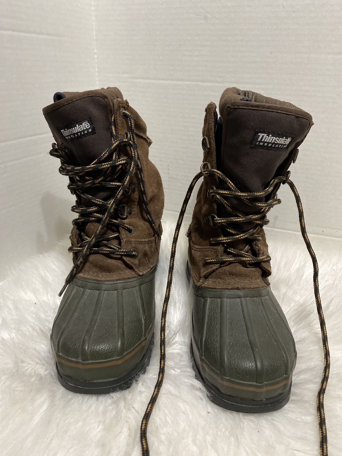 Rocky Boots Thinsulate Lined Brown Leather Rubber Steel Shank 7758 (Size 4 Men)