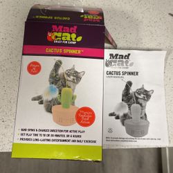 Mad Cat Crazy For Catnip Cactus Spinner New