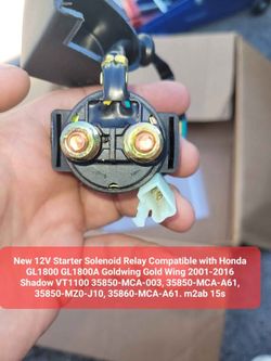 New 12V Starter Solenoid Relay Compatible with HondaGL1800 GL1800A Gol &KYhv