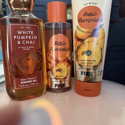 $12 for set—BRAND NEW: Bath and Body Works and VS PINK Pumpkin Set