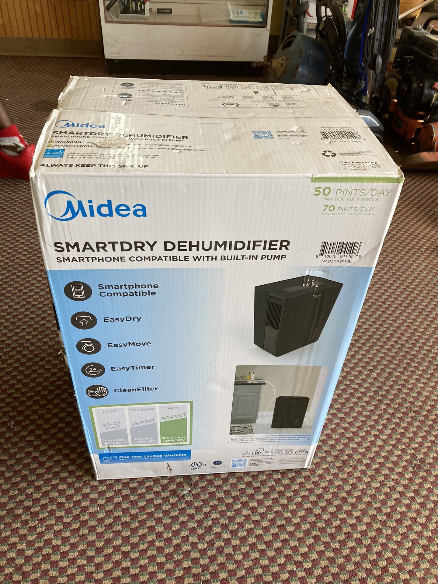 Midea 50-pint Energystar Smart Dehumidifier