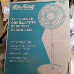 Lasko 47 in. H X 16 in. D 3 speed Oscillating Pedestal Fan