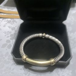 David Yurman Bangle Silver & 14k 