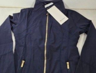 Navy Blue Lululemon Jacket Gold Zipper - Size 4