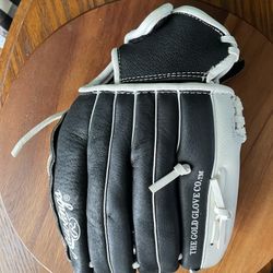Rawlings Leather 12.5” Baseball Softball Glove Black Sure Catch HFP125BW LFT
