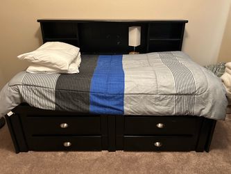 Twin Bed, Mattress, and Dresser Set