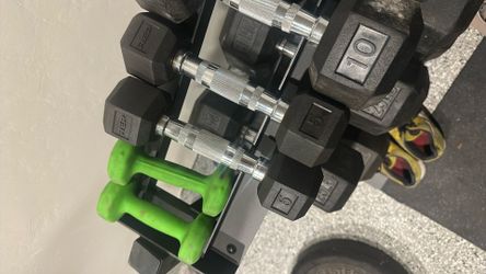 Rubber Hex Dumbbells 