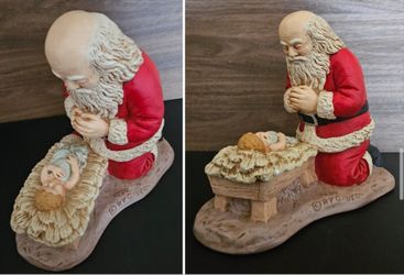 🎅🙏 Kneeling Santa Figurine – R.P. Gauer “FAITH” Edition, 1996