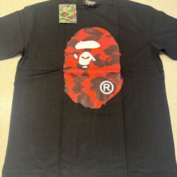 Bape Red Camo Ape Head Tee – Size L – Brand New w/ Tags & Bag