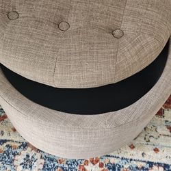 Brand New Round Ottoman With Storage