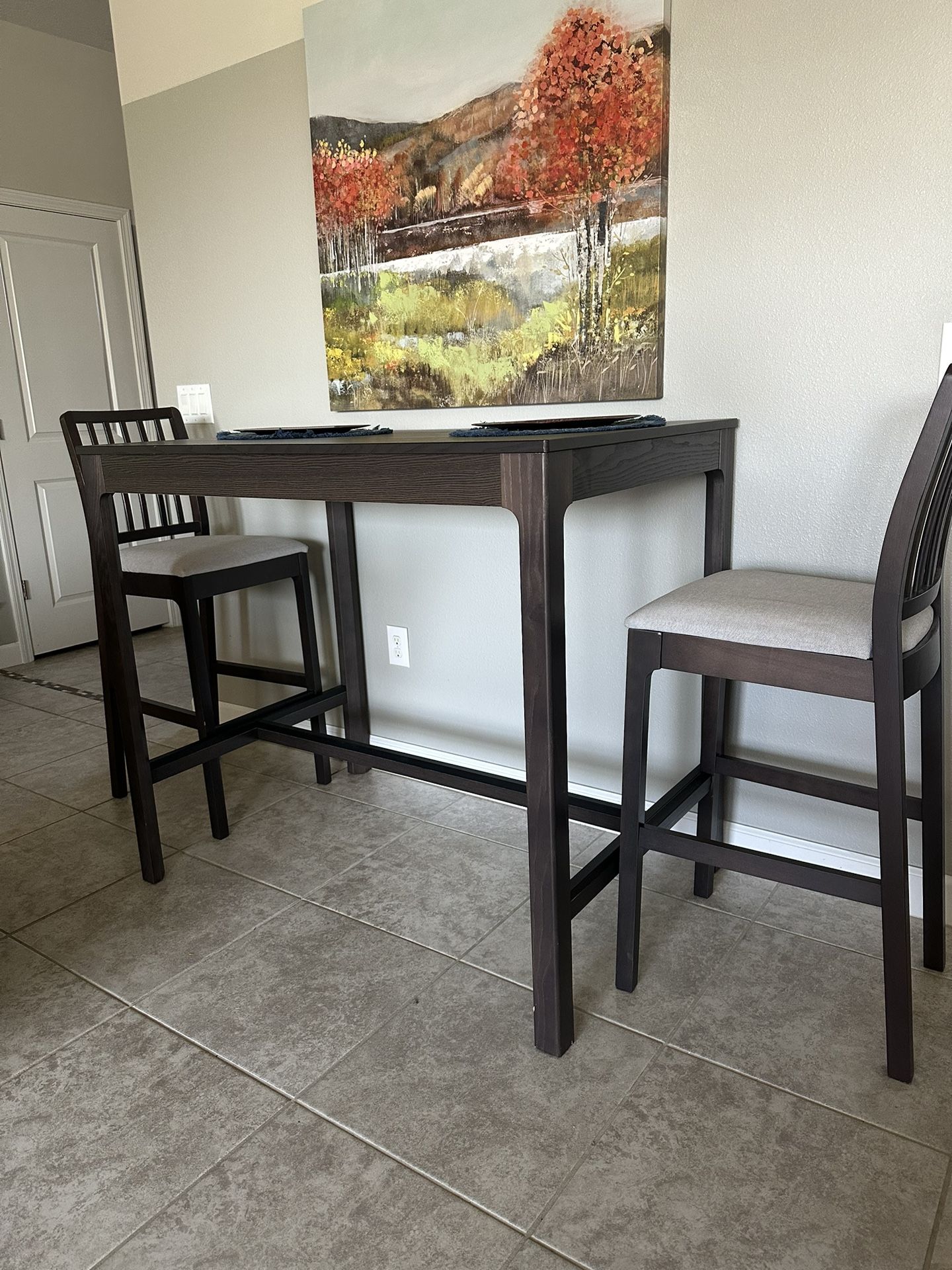 IKEA High Table with (2) High Chairs IKEA High Table with (2) High Chairs