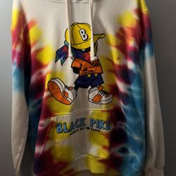 Mens Black Pike Graphic Hoodie, Size Large. 