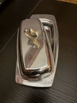 Chrome Butter Dish with Fist Handle