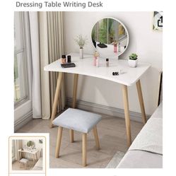 New Dresser Table Vanity Makeup Table Set, Vanity Table Set with light up Mirror & stool$200