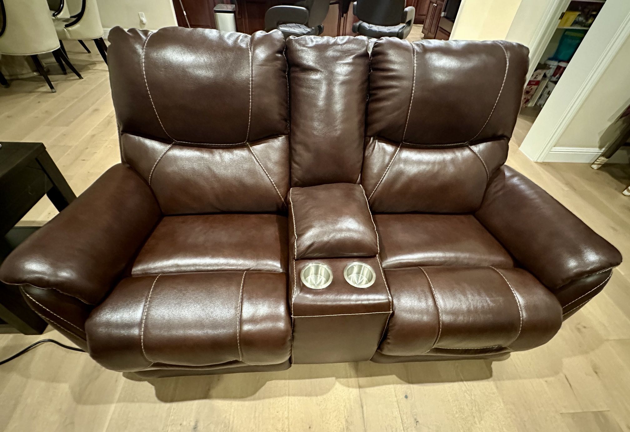 Leather Sofa Set with Electric-Reclings