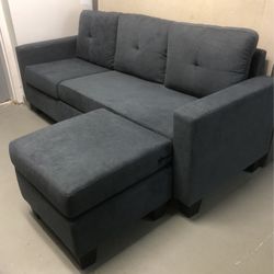 New Gray  Stationary  Sectional Sofa Furniture 