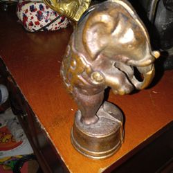 Brass Elephant  Vintage. Heavy 6" Tall