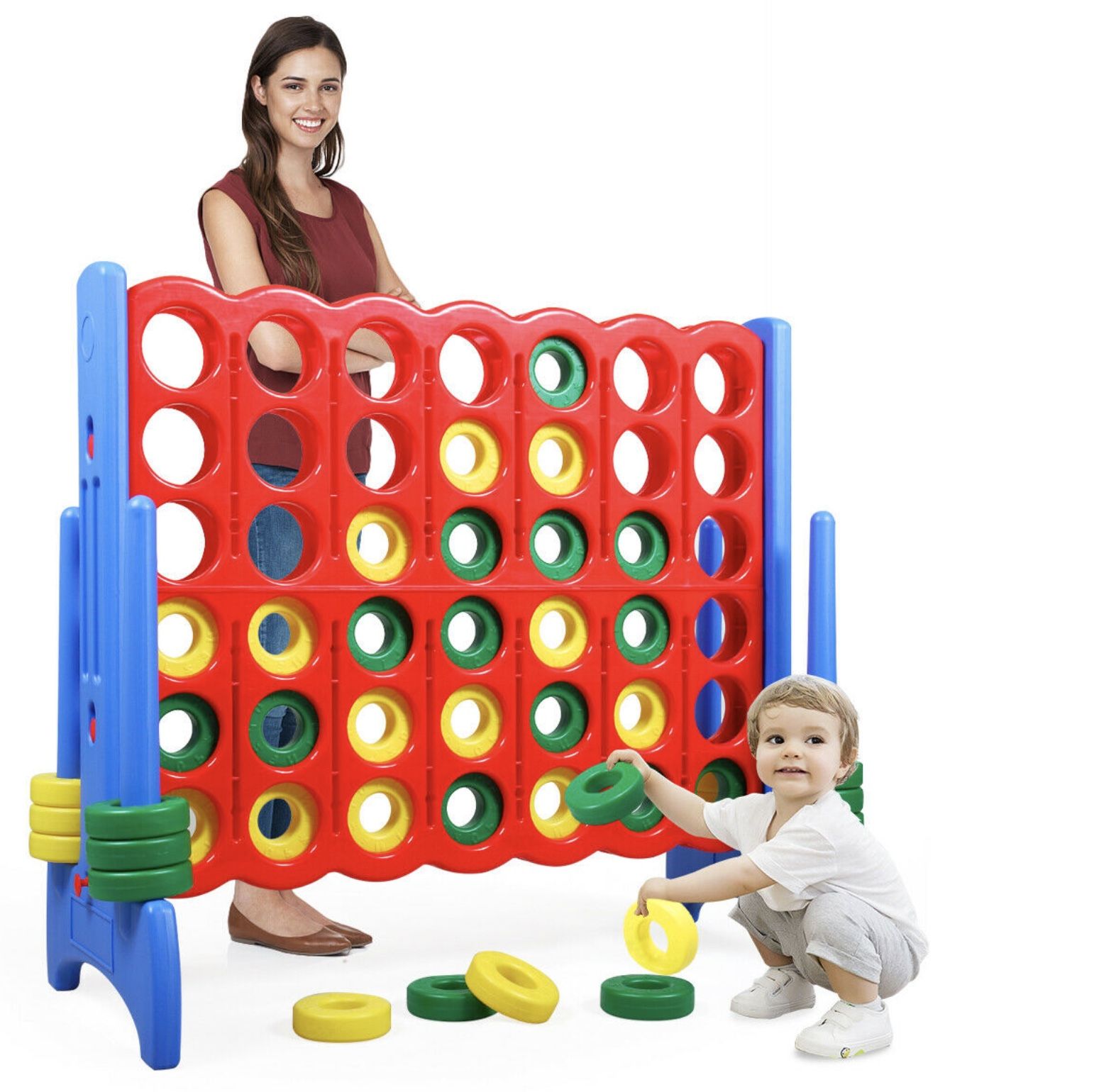Jumbo 4-to-Score in A Row Giant Game Set Outdoor Games Kids Adults Family Fun