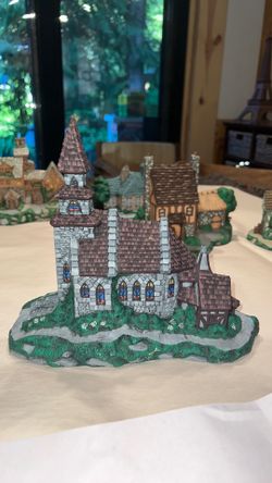 Ceramic Church and Steeple hand painted