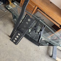 Glass TV Stand with Mounting Kit