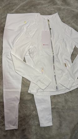 Lululemon Pure White Gold Zipper