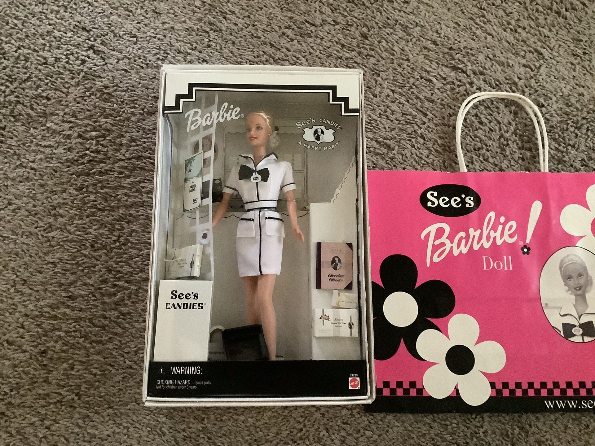 1999 See’s Candy Barbie w/original bag