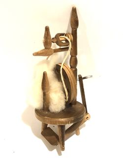 Vintage - 1970’s- moveable dollhouse spinning wheel colonial