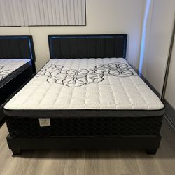 Queen Size Bed Frame With Led Lights / Mattress Included.    🔥   Cama Queen Size Size Con Luz Led / Colchon Incluido   ☎️(213)713-74-89