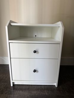 IKEA HAUGA 2-Drawer Nightstands – White – Set of 2