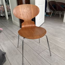 Vintage 1976 Fritz Hansen Mid Century Chair molded seat, Teak Wood
