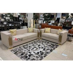 Luxury 2 Piece Living Room Sofa And Loveseat   