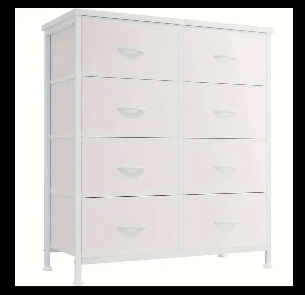 WHITE 7 Drawer Dresser Organizer Wood Top