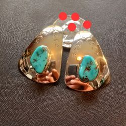 $50! Awesome 925 Sterling Silver Turquoise Navajo Earrings 