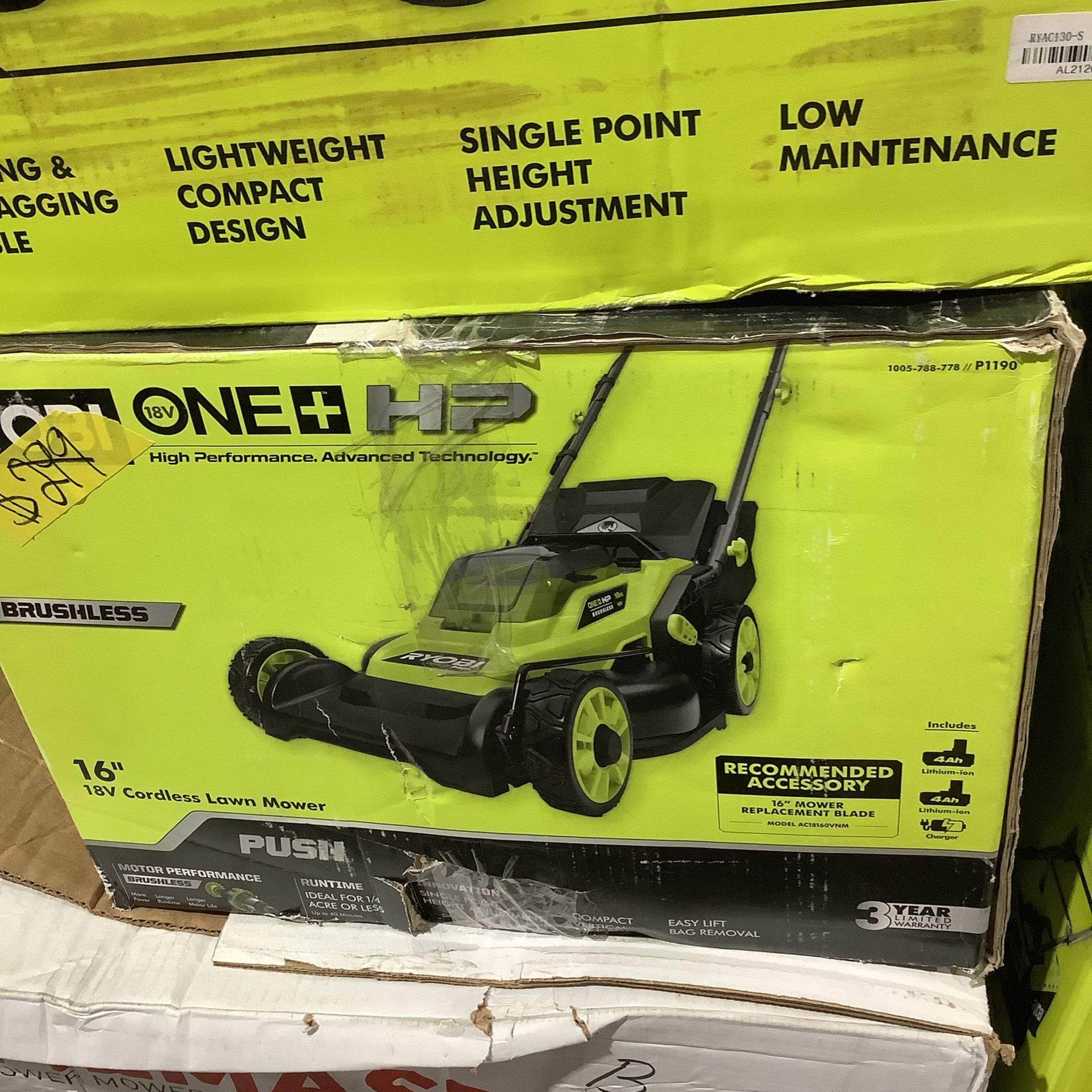 Ryobi 18v Ryobi Electric Lawn Mower Charger Ryobi One+ Ryobi Lawn