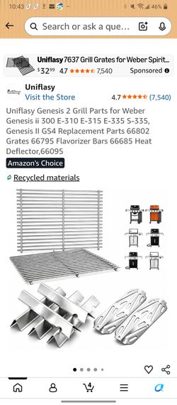 Uniflasy Weber Genesis II Grill Replacement Parts Set
